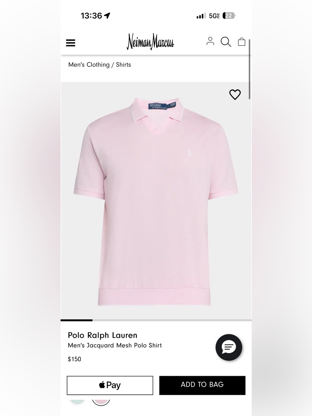 Pink Polo Ralph Lauren size L